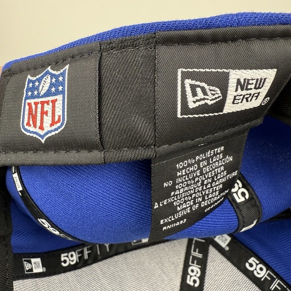 Buffalo Bills NWT Mens New Era 59FIFTY 7 1/4 Blue Cap Hat 60th Anniversary - Picture 7 of 9